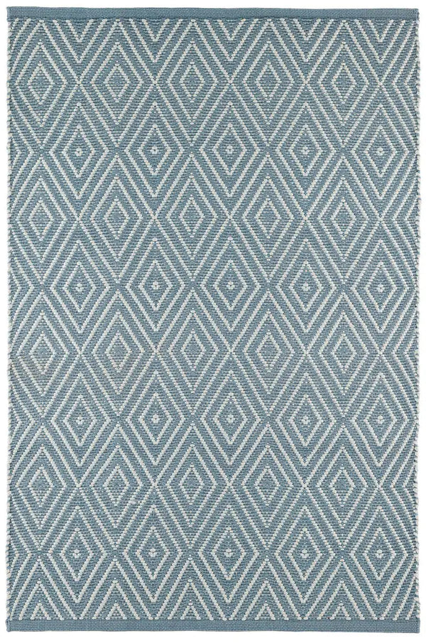 Dash & Albert - Diamond Slate/Light Blue Handwoven Indoor/Outdoor Rug