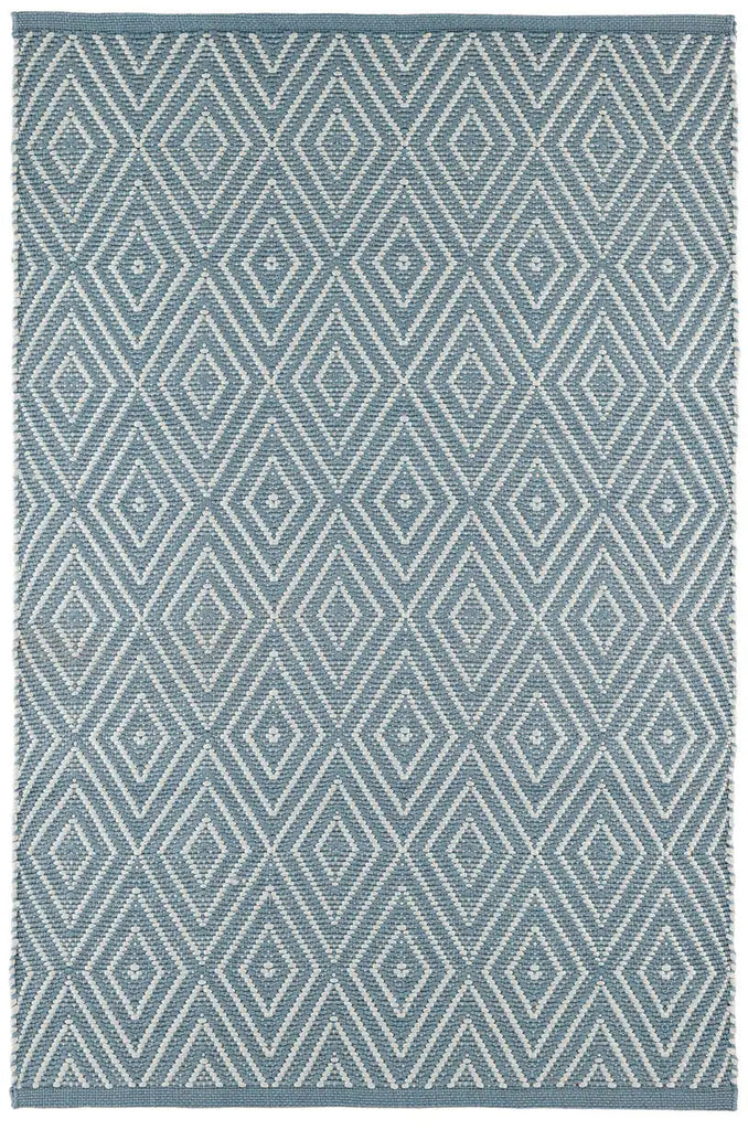 Dash & Albert - Diamond Slate/Light Blue Handwoven Indoor/Outdoor Rug