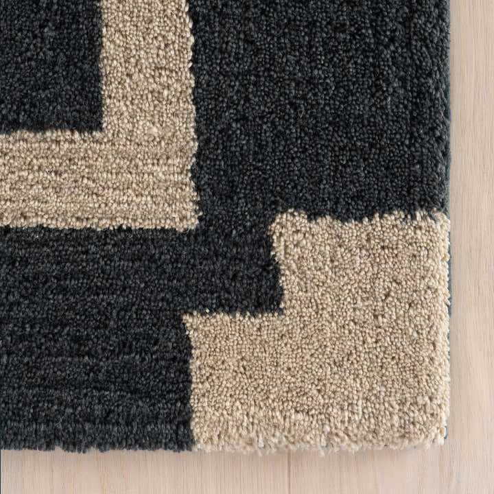 Dash & Albert - Orlina Bordered Blue Cotton Rug