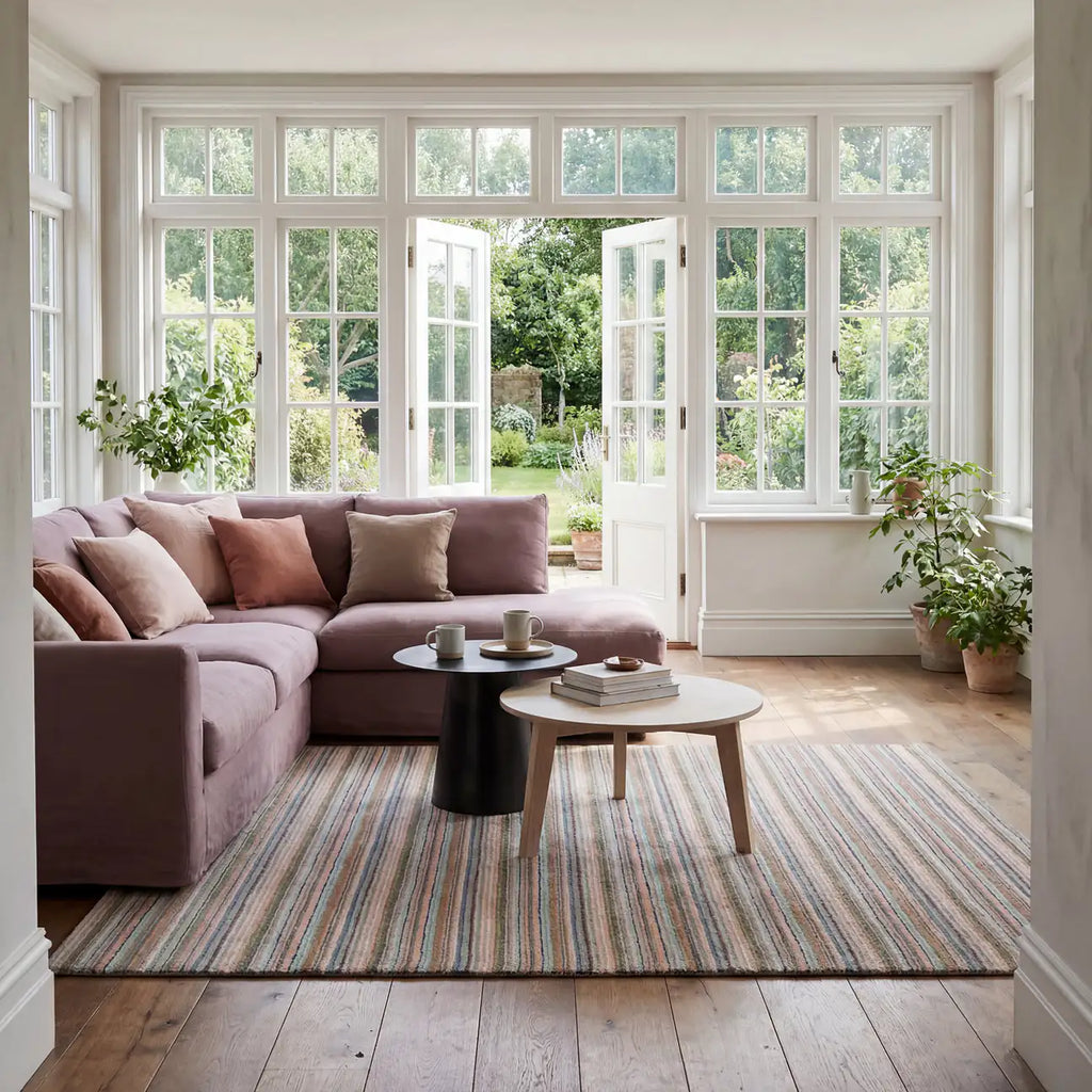 Dash & Albert - Brindle Stripe Clay Hand Loom Knotted Wool Rug