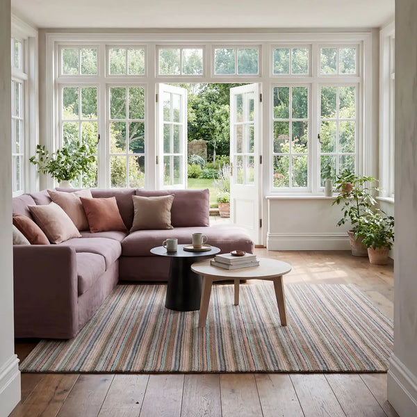 Dash & Albert - Brindle Stripe Clay Hand Loom Knotted Wool Rug