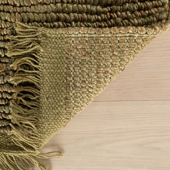 Dash & Albert - Varnu Textured Handmade Green Jute Rug