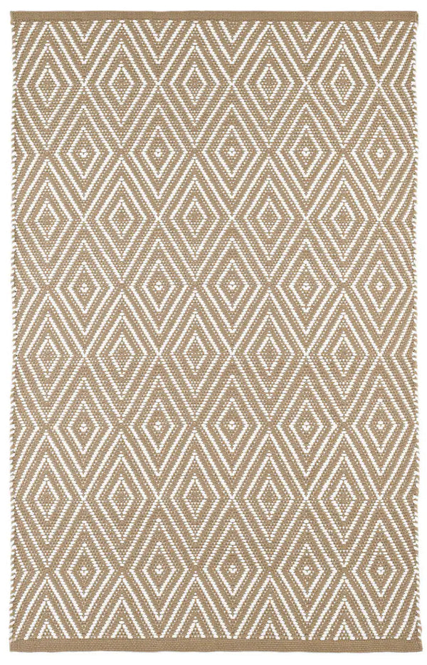 Dash & Albert - Diamond Khaki/White Handwoven Indoor/Outdoor Rug