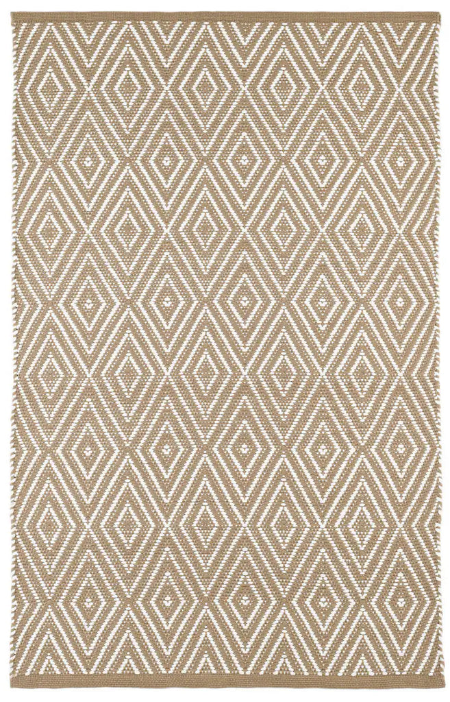 Dash & Albert - Diamond Khaki/White Handwoven Indoor/Outdoor Rug