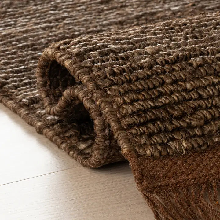 Dash & Albert - Varnu Textured Handmade Brown Jute Rug