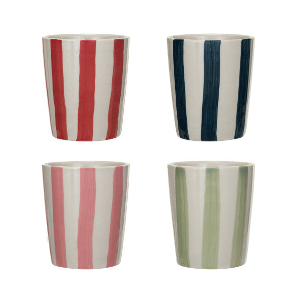 Hand-Painted Striped Cups (Four Colours Available)