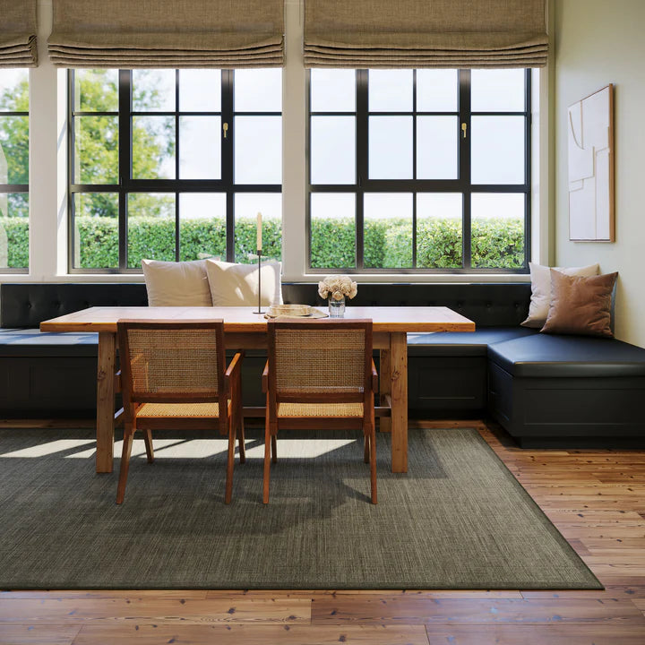 Dash & Albert - Palmer Modern Solid Green Machine Washable Rug