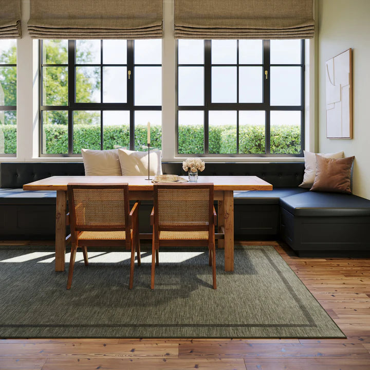 Dash & Albert - Hanover Modern Bordered Green Machine Washable Rug