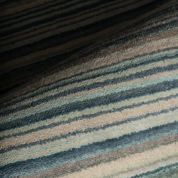 Dash & Albert - Brindle Stripe Blue Hand Loom Knotted Wool Rug