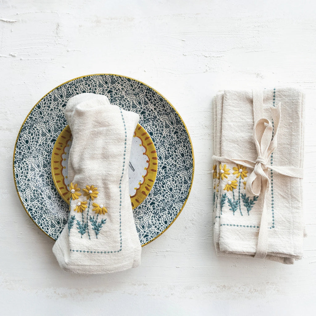Floral Cotton Napkins (Sold Individually)