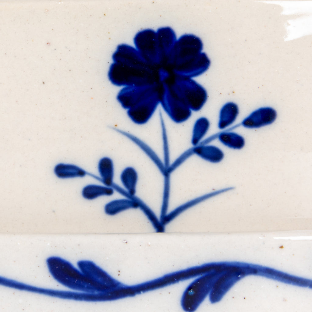 Hand-Painted Floral Butter Dish