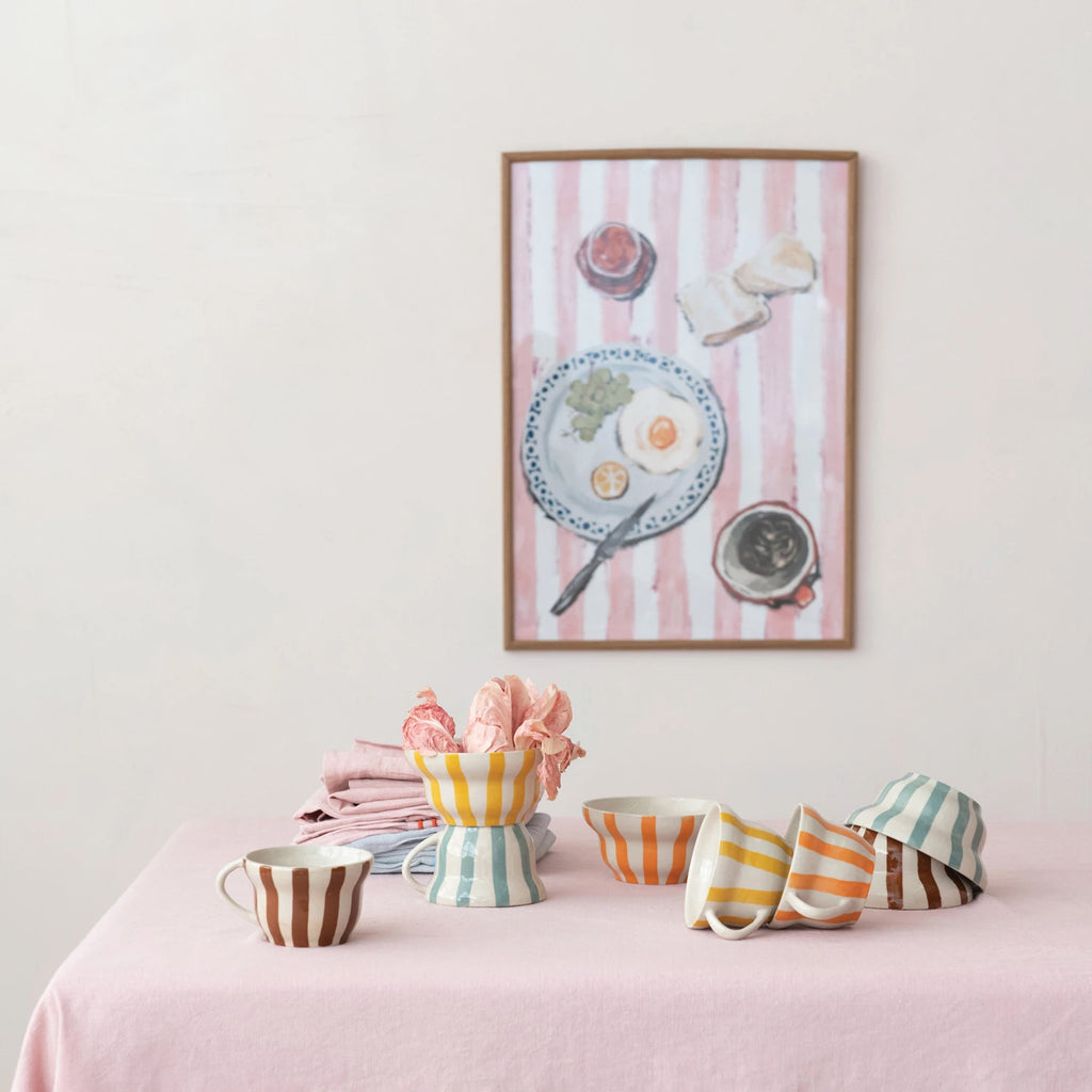 Hand-Painted Striped Bowls (Four Colours Available)