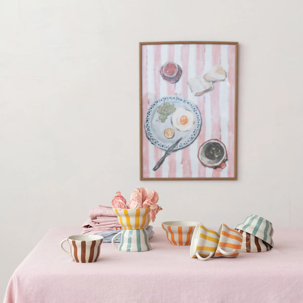 Hand-Painted Striped Bowls (Four Colours Available)