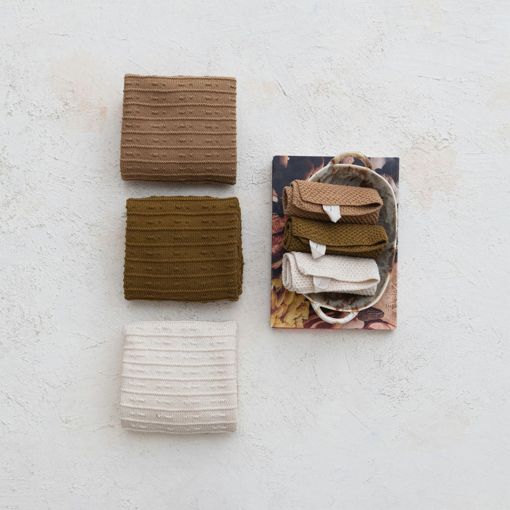 Cotton Knit Tea Towels (Three Colours Available)