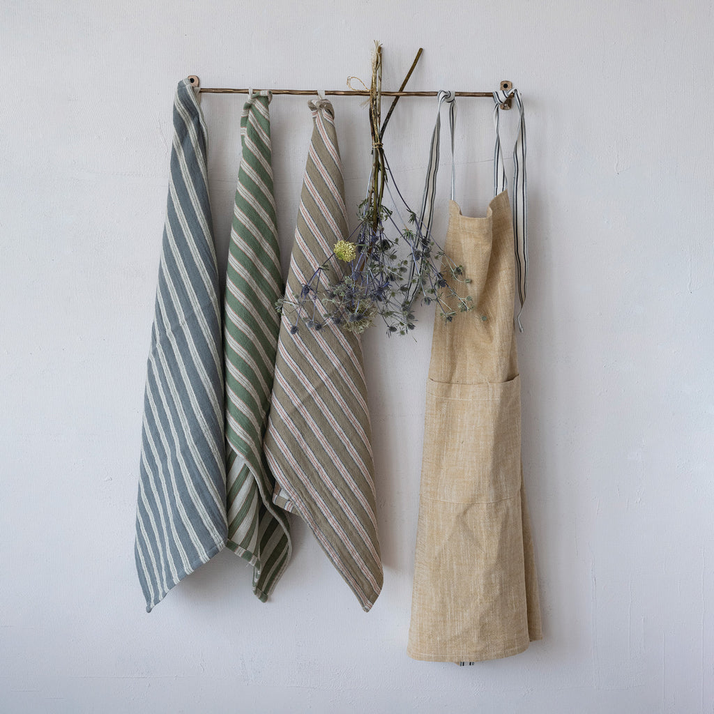 Striped Cotton Tea Towel (Three Colours Available)