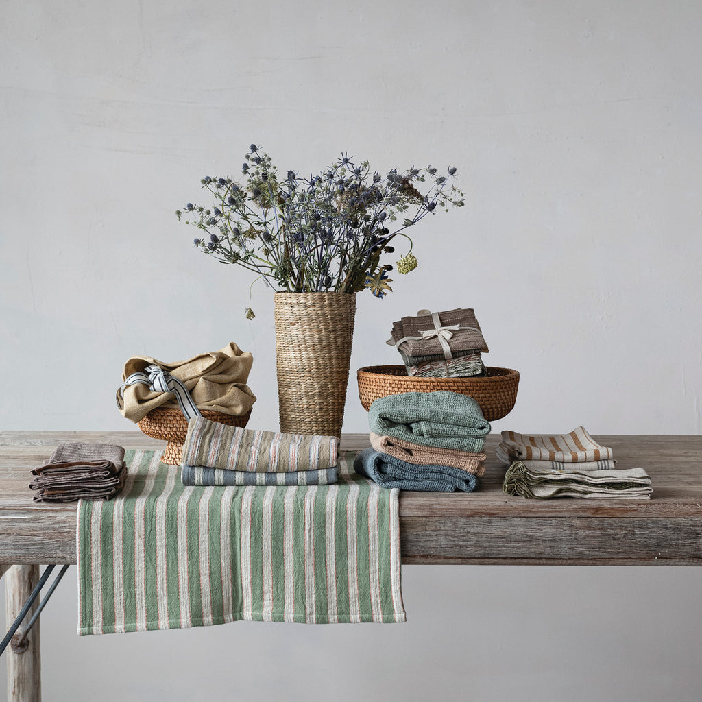 Striped Cotton Tea Towel (Three Colours Available)