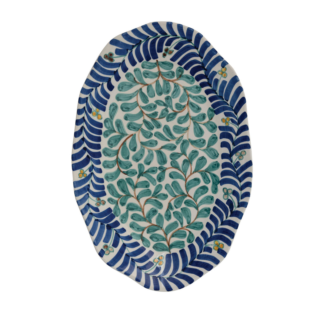 Hand-painted Vine Platter - 17"L