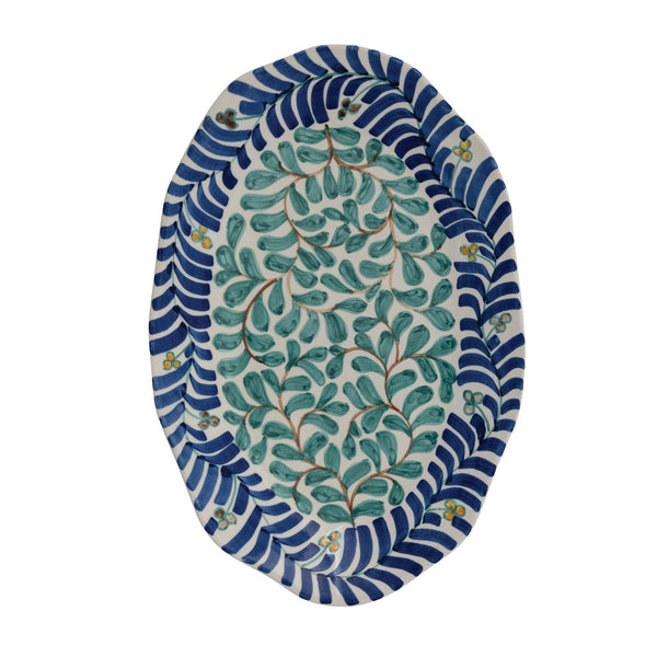 Hand-painted Vine Platter - 17"L