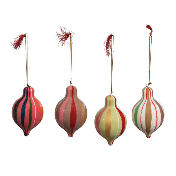 Striped Finial Ornaments (Four Colours Available)