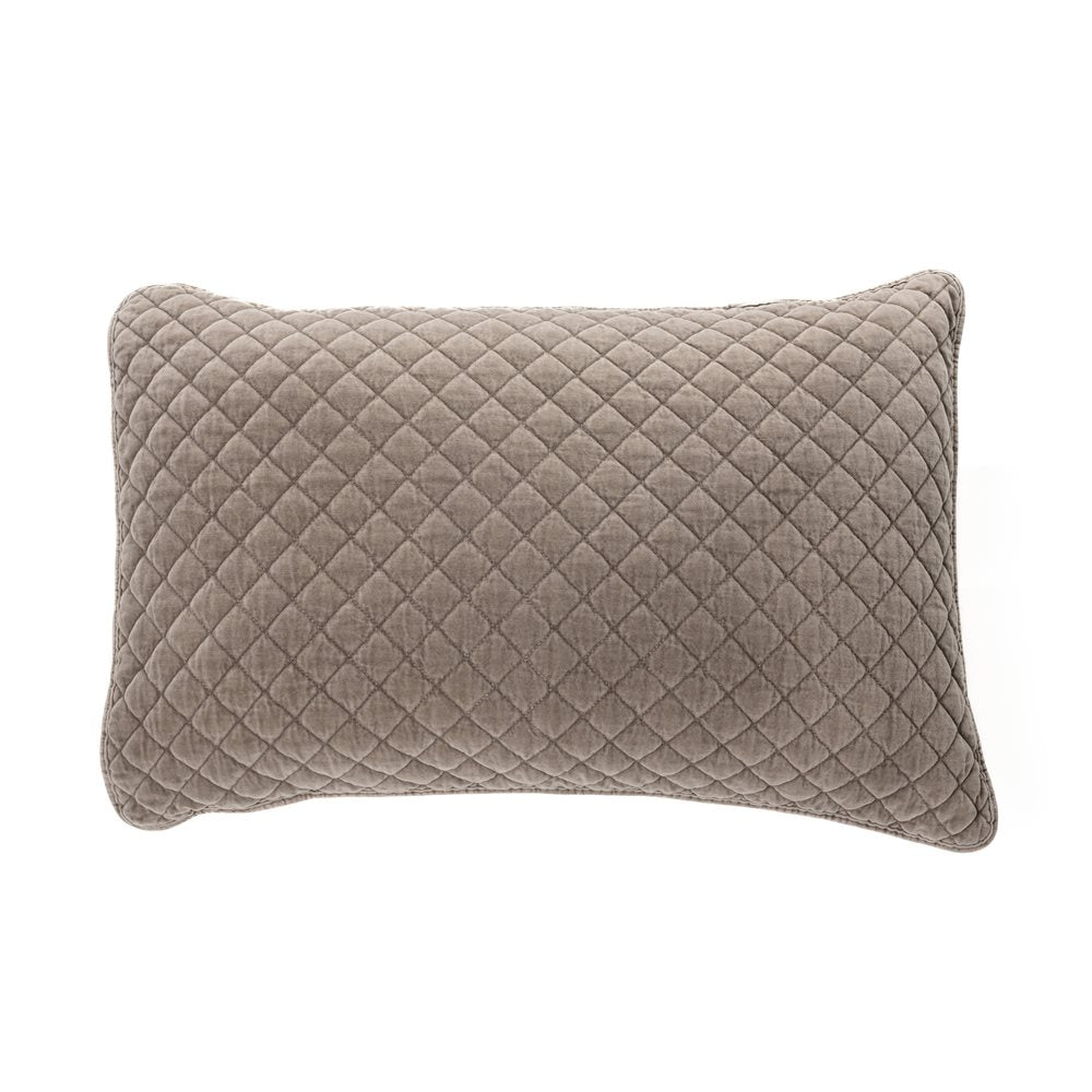 Velvet Pillow Sham - Dove Brown (Two Sizes Available)