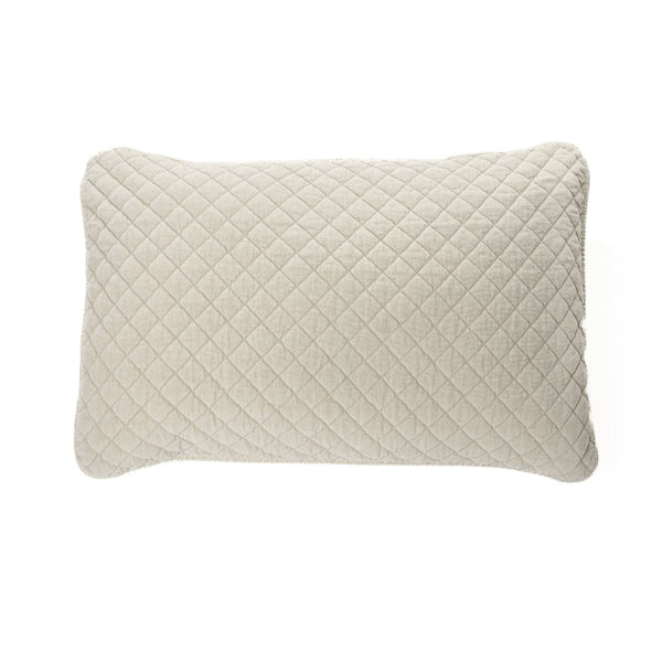 Velvet Pillow Sham - Dove Cream (Two Sizes Available)