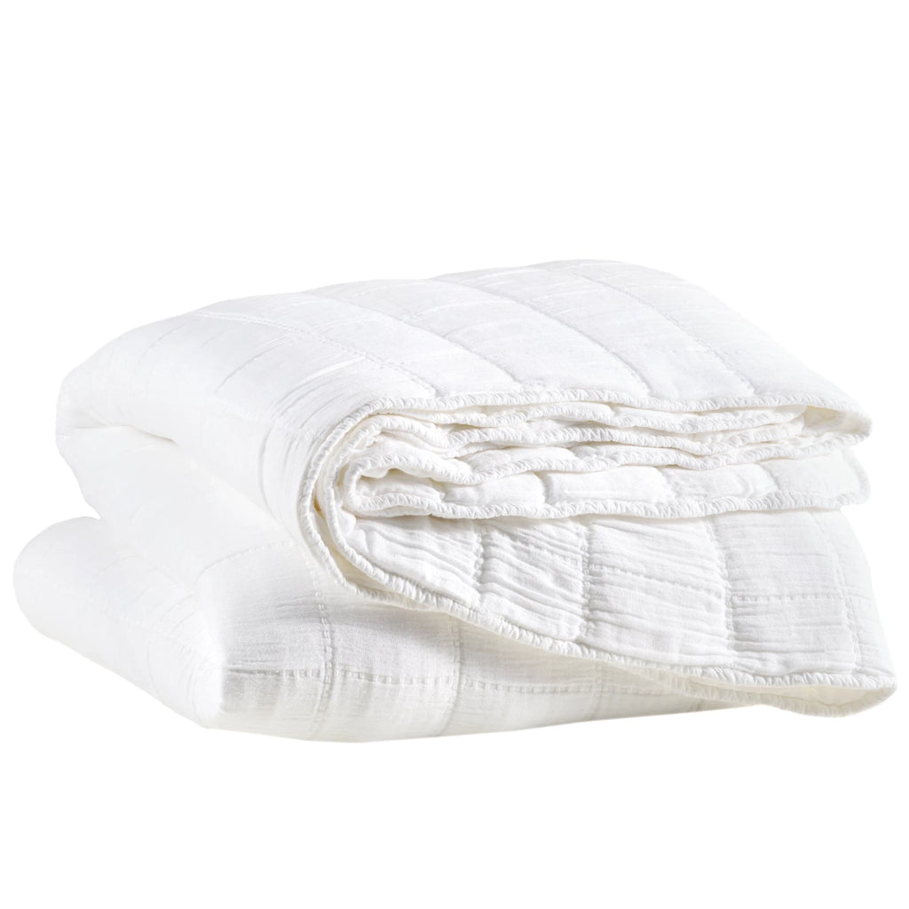 Monet White Quilted Coverlet