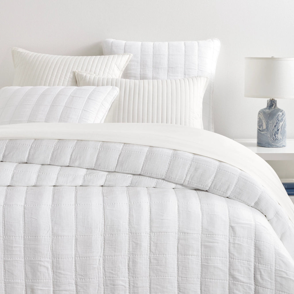 Monet White Quilted Coverlet