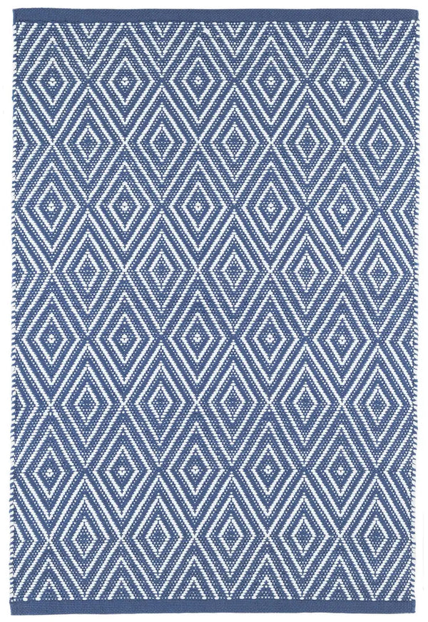 Dash & Albert - Diamond Denim/White Handwoven Indoor/Outdoor Rug