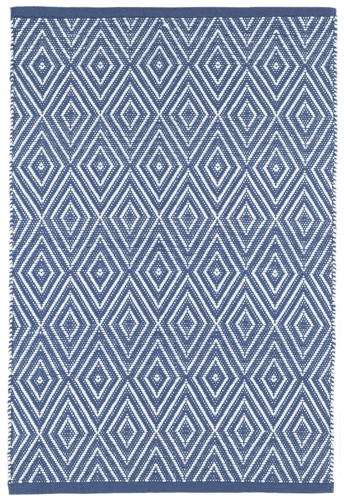 Dash & Albert - Diamond Denim/White Handwoven Indoor/Outdoor Rug