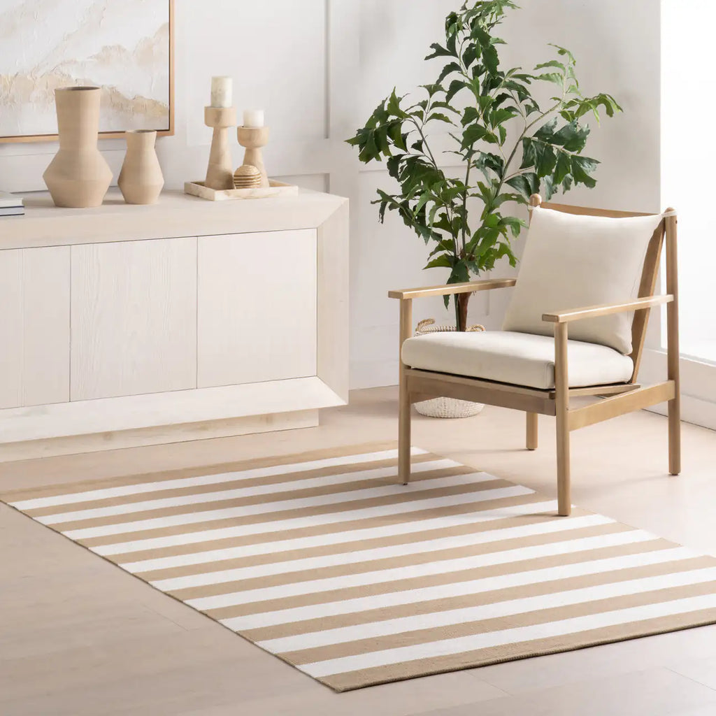 Dash & Albert - Banks Stripe Khaki Handwoven Indoor/Outdoor Rug