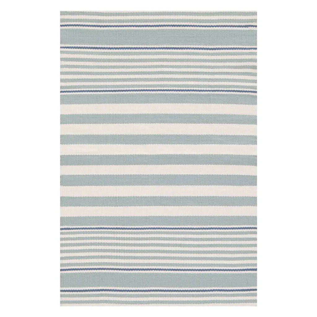 Dash & Albert - Rugby Stripe Light Blue Handwoven Indoor/Outdoor Rug