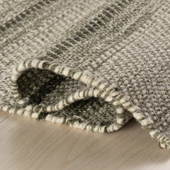 Dash & Albert - Mateo Striped Olive Wool Rug