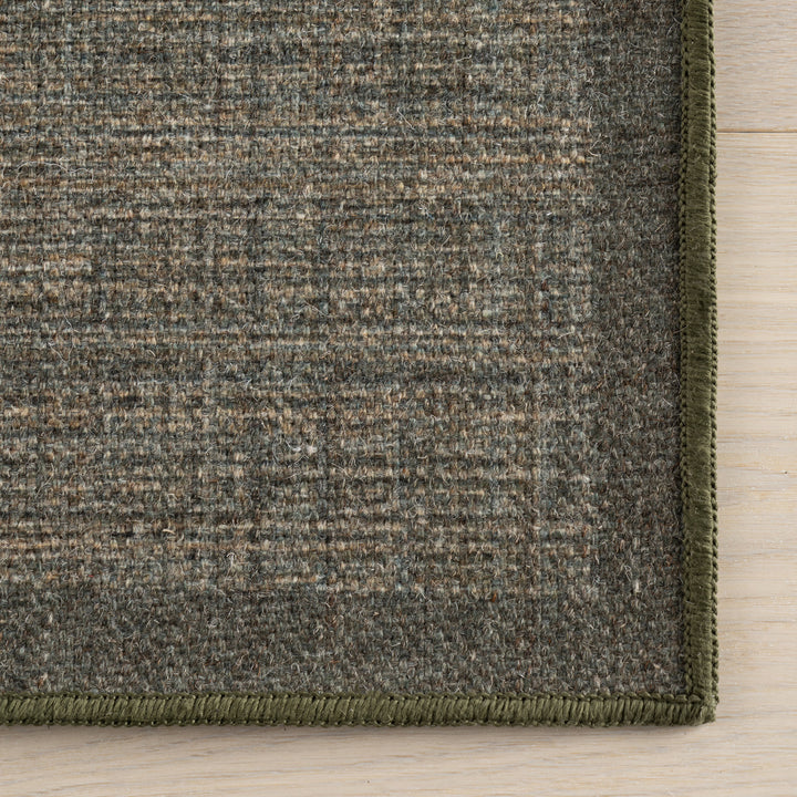 Dash & Albert - Palmer Modern Solid Green Machine Washable Rug