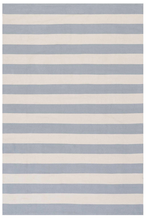 Dash & Albert - Banks Stripe Swedish Blue Handwoven Indoor/Outdoor Rug