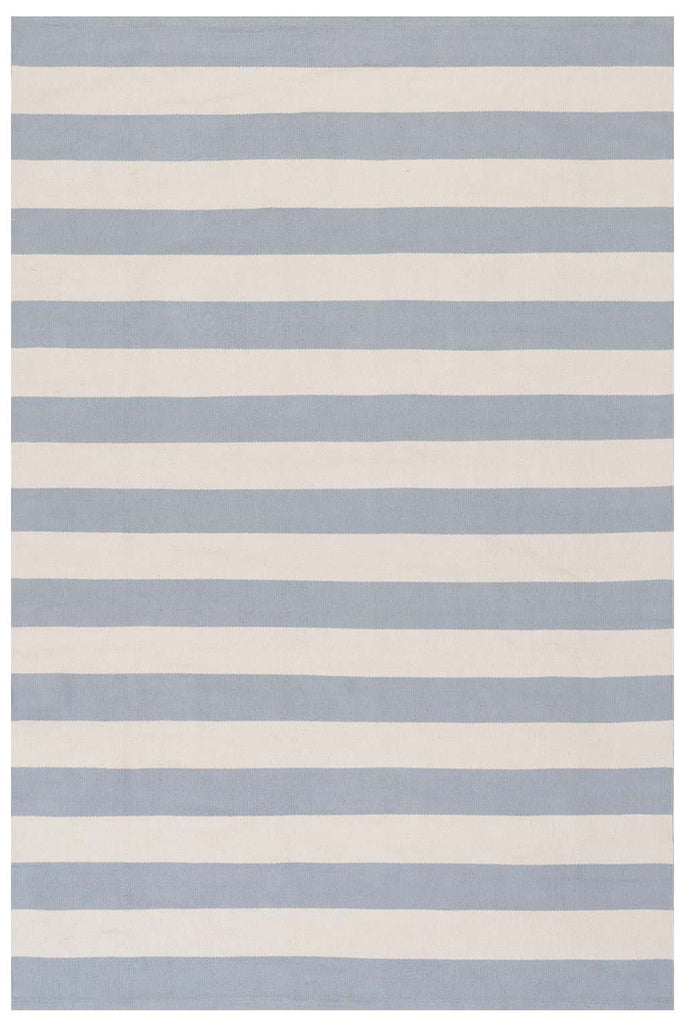 Dash & Albert - Banks Stripe Swedish Blue Handwoven Indoor/Outdoor Rug