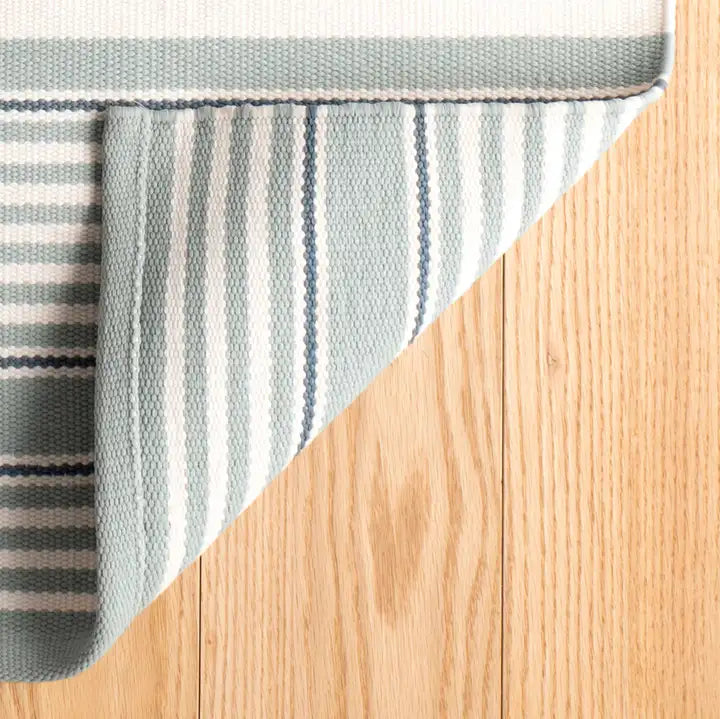 Dash & Albert - Rugby Stripe Light Blue Handwoven Indoor/Outdoor Rug