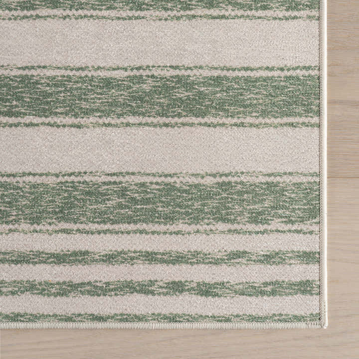 Dash & Albert - Vion Coastal Green Striped Machine Washable Rug