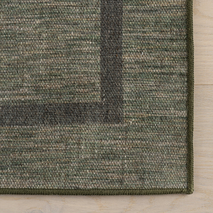 Dash & Albert - Hanover Modern Bordered Green Machine Washable Rug