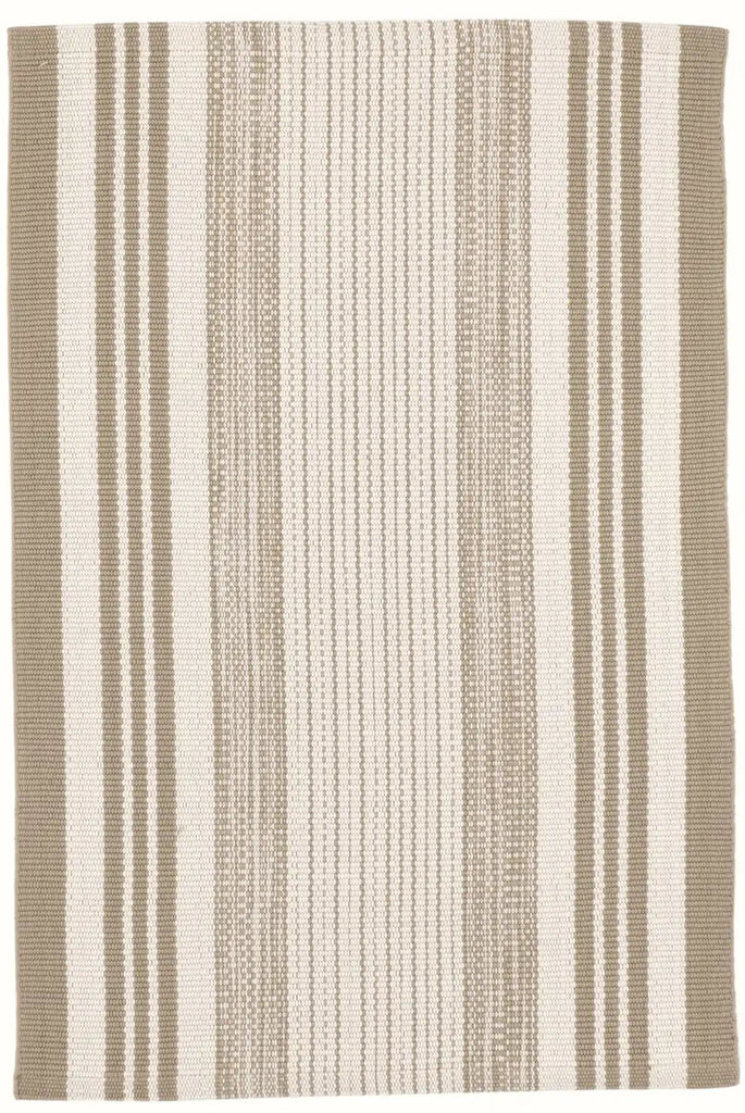 Dash & Albert - Quincy Stripe Khaki Handwoven Indoor/Outdoor Rug