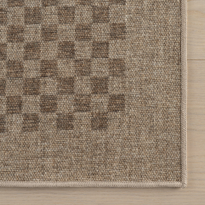 Dash & Albert - Watts Modern Checkered Brown Machine Washable Rug