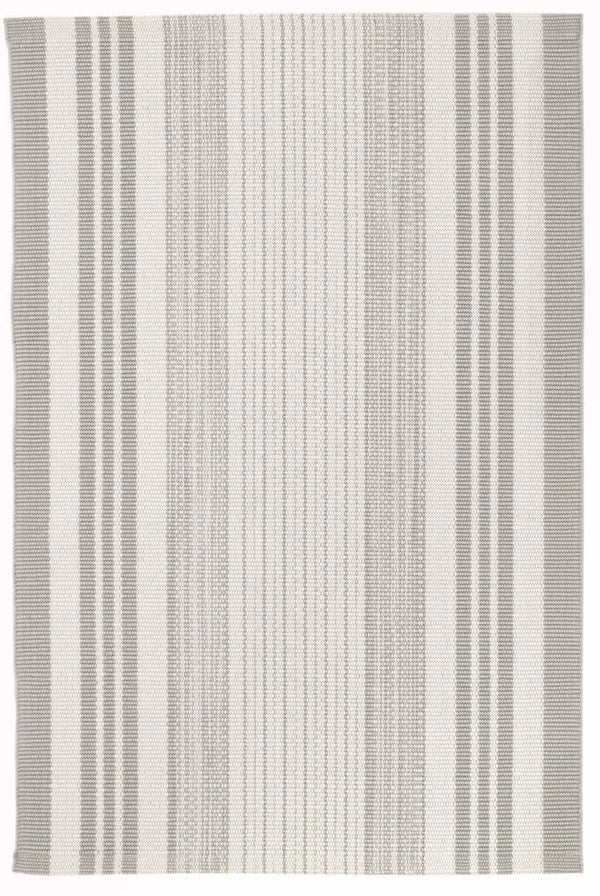 Dash & Albert - Quincy Stripe Platinum Handwoven Indoor/Outdoor Rug