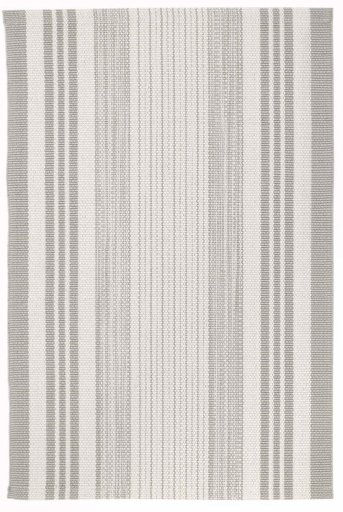 Dash & Albert - Quincy Stripe Platinum Handwoven Indoor/Outdoor Rug