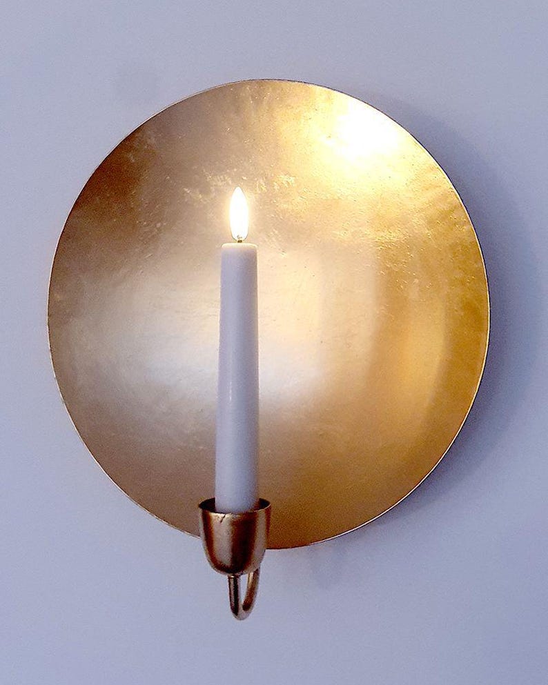 Brass Candle Wall Sconce - 12" (Two Colours Available)