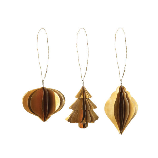 Honeycomb Holiday Ornaments (Three Styles Available)