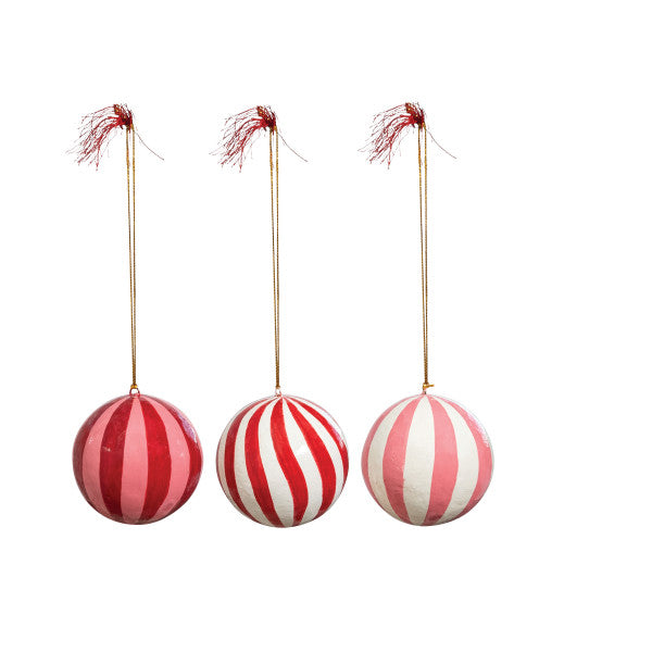 Striped Ball Ornaments (Three Colours Available)