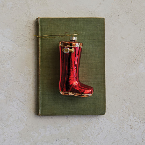 Glass Rain Boots Ornament