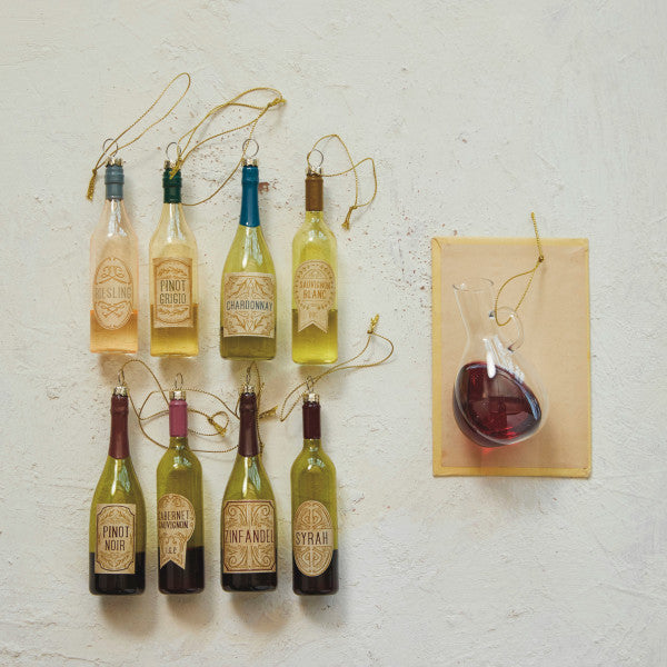 Glass Wine Bottle Ornaments (Eight Styles Available)