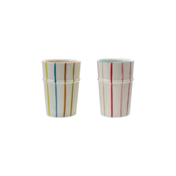 Hand-Painted Striped Cups (Two Colours Available)