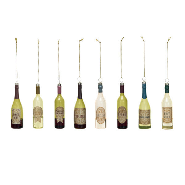 Glass Wine Bottle Ornaments (Eight Styles Available)