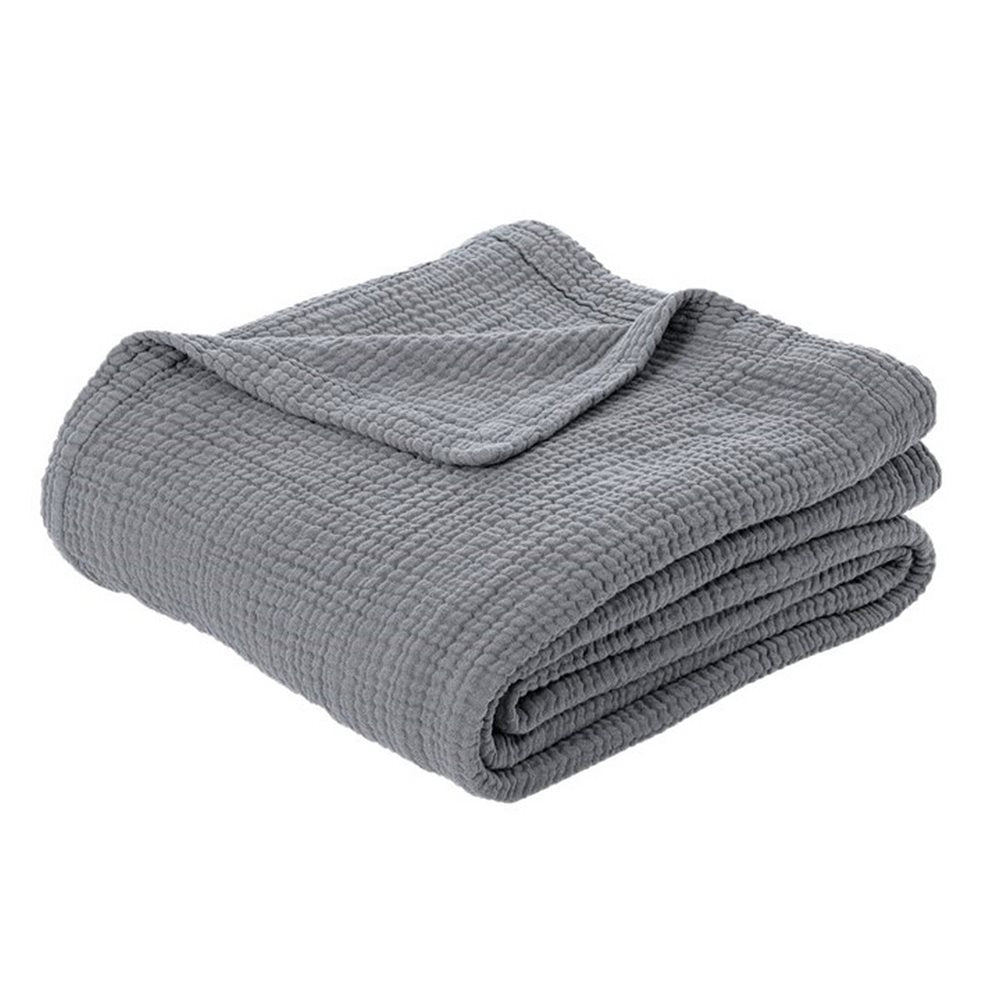 Cotton Muslin Bed Blanket - Charcoal